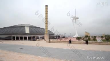 巴塞罗那的奥林匹克体育场和montjuic通信塔