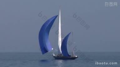 帆船比赛期间在地中海的旧帆船