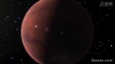 这是火星的剪影，太阳在它后面绕着它转，<strong>揭示</strong>了火星明亮的一面