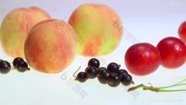多莉品种的新鲜水果和浆果背景特写