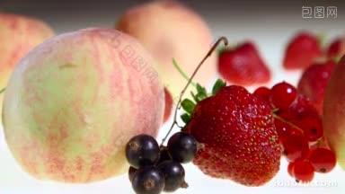 多利新鲜水果和浆果背景