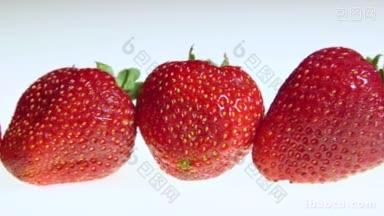 多利新鲜草莓水果背景特写
