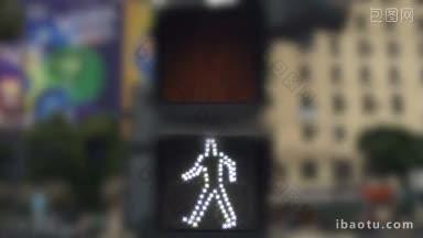 阿根廷布宜诺斯艾利斯城市行人信号灯完整信号的全图
