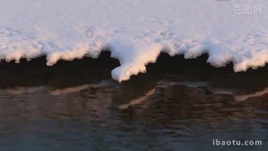 冬季河流细节与<strong>冰雪</strong>