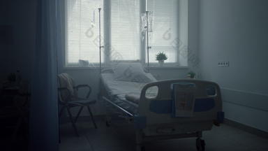 空诊所房间室内整洁的床医疗滴平静病房环境