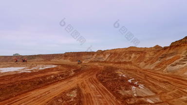 空中视图路工业领土沙子我的沙子矿业过程