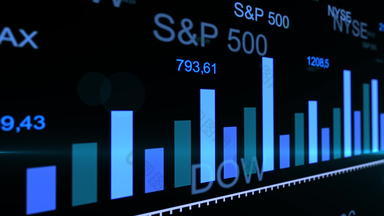 股票市场投资<strong>交易</strong>日益增长的蓝色的箭头业务图表