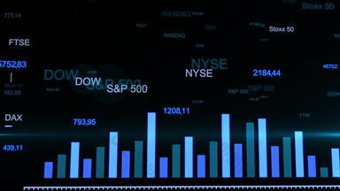 股票市场数据金融图蓝色的提高箭头