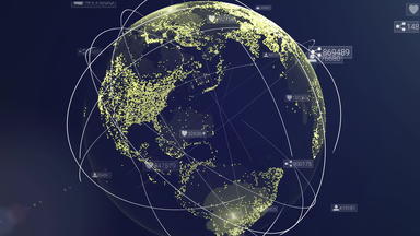全球沟通网络动画数字地球地图