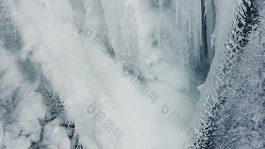 冻瀑布自然背景冰瀑布冬天<strong>冰冷</strong>的瀑布