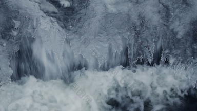 冰柱冬天瀑布融化冰柱冰柱水滴