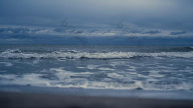 海洋波风暴景观海滩黑暗海<strong>潮水</strong>崩溃自然海岸