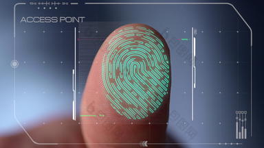 生物统计学扫描仪处理手指打印识别用户访问关闭