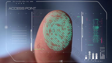 指纹生物识别保护系统传感器启动系统特写镜头