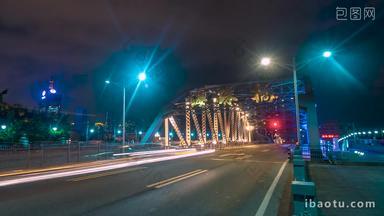 广州海珠<strong>桥</strong>夜景车流延时固定延时摄影
