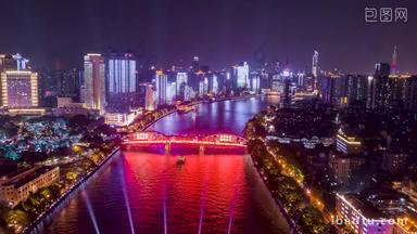 <strong>广州</strong>珠江两岸夜景延时航拍航拍