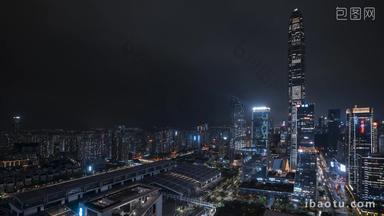 深圳平安金融中心大厦CBD夜景延时固定延时摄影