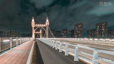 珠海白石桥上2夜景固定延时摄影