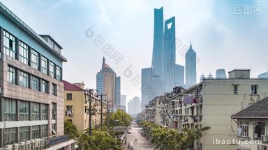 上海上海三件套栖霞路上海地标固定延时摄影