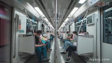 上海地铁车厢内地铁上海地铁固定延时<strong>摄影</strong>