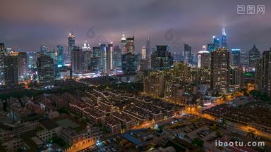 上海上海市人民小学露香园夜景固定延时摄影