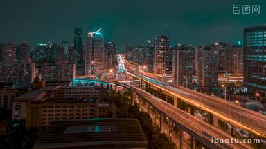 上海鲁班<strong>立交桥</strong>夜固固定延时摄影