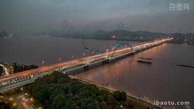 杭州复兴大桥日转夜固定延时摄影