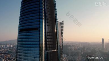 东莞CBD第一商圈高楼大厦航拍4k