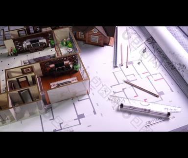房屋样板间模型和图纸模型视频素材