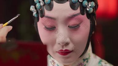 京剧女演员梳妆化妆刷传统宣传素材