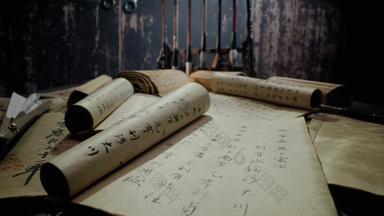 传统文化静物书法写字器具