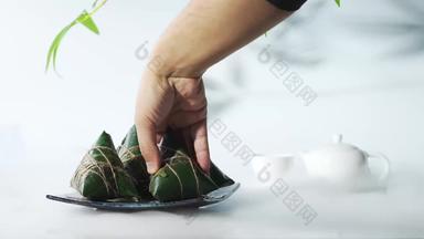 端午节粽子美食影棚拍摄传统文化素材