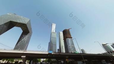 北京CBD低视角在活动中发展实拍