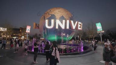 北京环球影城夜晚国际著名景点旅游目的地视频