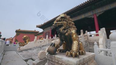 北京故宫古老的铜实拍素材