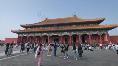 北京故宫古代文明延时摄影水平构图实拍素材