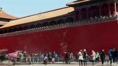 北京故宫古代旅行者场景拍摄