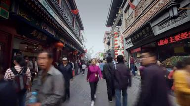 北京前门都市风景大量群视频