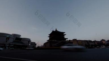 陕西省西安钟楼都市风光高质量实拍