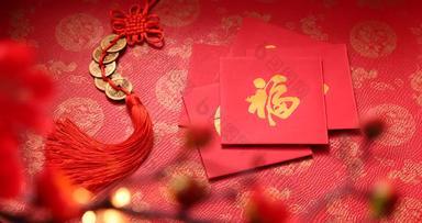新年静物中国结横屏喜庆素材