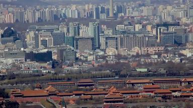 北京街道俯视摩天大楼高清实拍