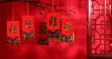 春节红包红色礼物摄像
