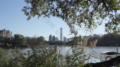 北京摩天大楼都市风光水平构图风景视频素材