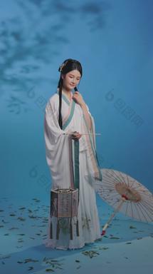 古装女人传统服饰神话古代实拍素材