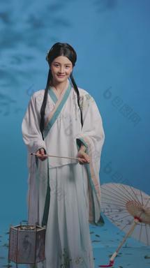 古装美女传统服饰传统文化发饰实拍素材