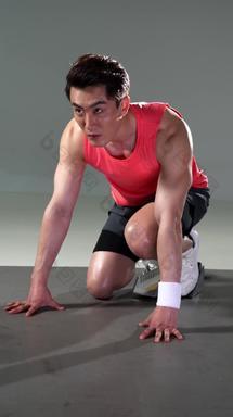 运动员田径姿势活力肌肉清晰视频