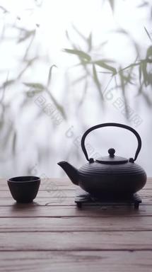 茶壶和茶杯宁静创意实拍