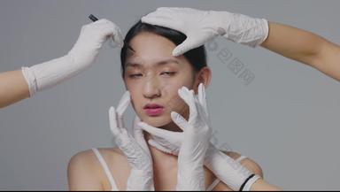 青年女人整形美容师附带的物个护理清晰视频