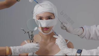 青年女人医疗美容设备仪器清晰实拍
