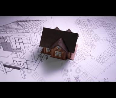 房屋模型和图纸建筑横屏优质实拍